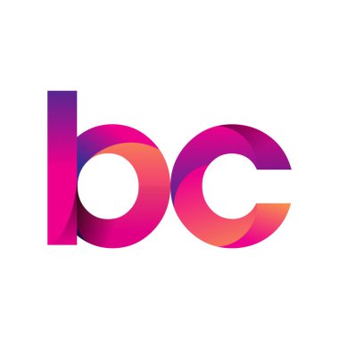 İlk Harf BC Logo Küçük Logo, mor ve turuncu, Modern ve Basit Logo Tasarımı.