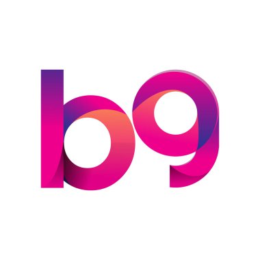 İlk harf BG Logosu Küçük harf, mor ve turuncu, Modern ve Basit Logo Tasarımı.