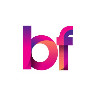 İlk harf BF Logo Küçük harf, mor ve turuncu, Modern ve Basit Logo Tasarımı.
