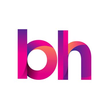 İlk Harf BH Logosu Küçük Mor ve Turuncu, Modern ve Basit Logo Tasarımı.
