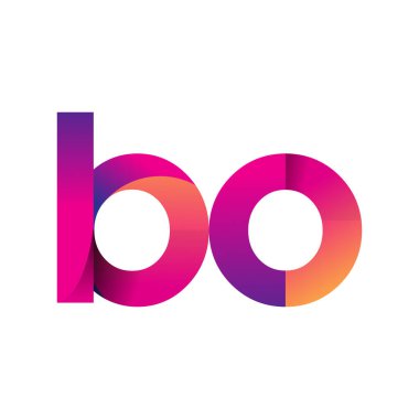 İlk harf BO Logosu Küçük harf, mor ve turuncu, Modern ve Basit Logo Tasarımı.