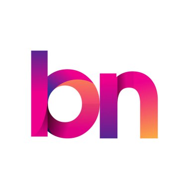 İlk harf BN Logo Küçük harf, mor ve turuncu, Modern ve Basit Logo Tasarımı.