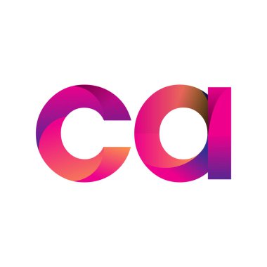 Baş harf CA Logo Küçük harf, mor ve turuncu, Modern ve Basit Logo Tasarımı.