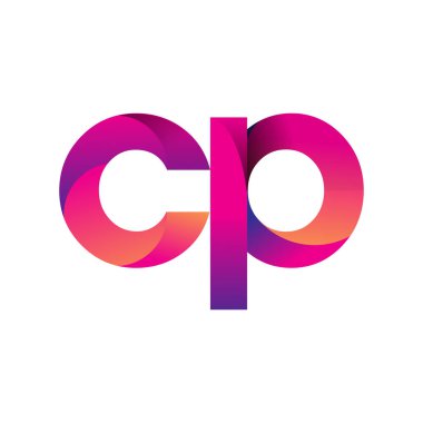 İlk harf CP Logosu Küçük harf, mor ve turuncu, Modern ve Basit Logo Tasarımı.