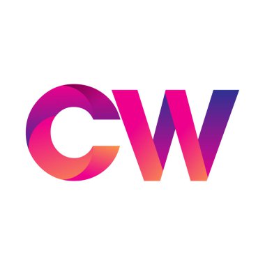 İlk harf CW Logo Küçük harf, mor ve turuncu, Modern ve Basit Logo Tasarımı.