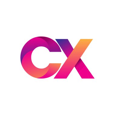 İlk harf CX Logosu Küçük harf, mor ve turuncu, Modern ve Basit Logo Tasarımı.