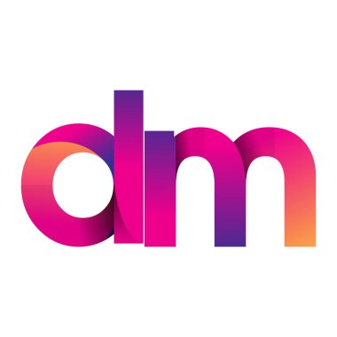 İlk harf DM Logo Küçük harf, mor ve turuncu, Modern ve Basit Logo Tasarımı.