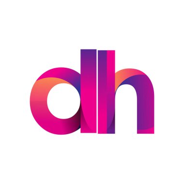 İlk harf DH Logo Küçük harf, mor ve turuncu, Modern ve Basit Logo Tasarımı.