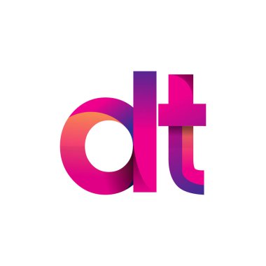 İlk harf DT Logo Küçük harf, mor ve turuncu, Modern ve Basit Logo Tasarımı.
