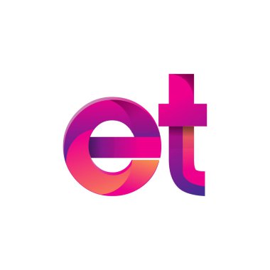 İlk Harf ET Logosu Küçük Mor ve Turuncu, Modern ve Basit Logo Tasarımı.