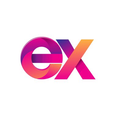 İlk Harf EX Logo Küçük Logo, mor ve turuncu, Modern ve Basit Logo Tasarımı.