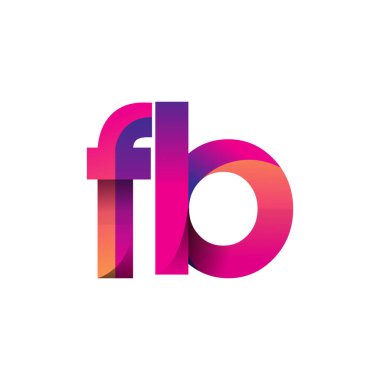 İlk Harf FB Logosu Küçük Logo, Mor ve Turuncu, Modern ve Basit Logo Tasarımı.