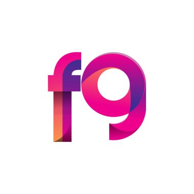 İlk harf FG Logosu Küçük harf, mor ve turuncu, Modern ve Basit Logo Tasarımı.