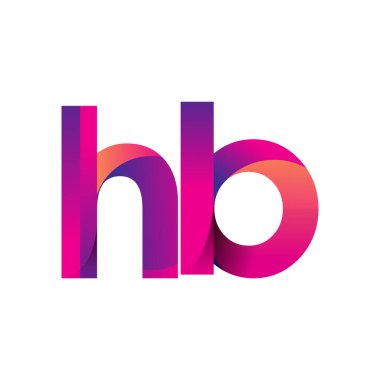 İlk Harf HB Logosu Küçük Logo, Mor ve Turuncu, Modern ve Basit Logo Tasarımı.