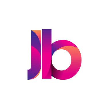 İlk harf JB Logo Küçük harf, mor ve turuncu, Modern ve Basit Logo Tasarımı.