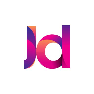İlk harf JD Logo Küçük harf, mor ve turuncu, Modern ve Basit Logo Tasarımı.