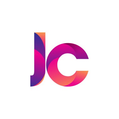 İlk harf JC Logo Küçük harf, mor ve turuncu, Modern ve Basit Logo Tasarımı.