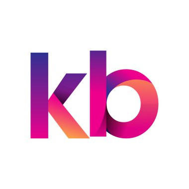 İlk harf KB Logo Küçük harf, mor ve turuncu, Modern ve Basit Logo Tasarımı.