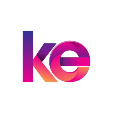 İlk Harf KE Logosu Küçük Mor ve Turuncu, Modern ve Basit Logo Tasarımı.