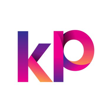İlk harf KP Logo Küçük harf, mor ve turuncu, Modern ve Basit Logo Tasarımı.