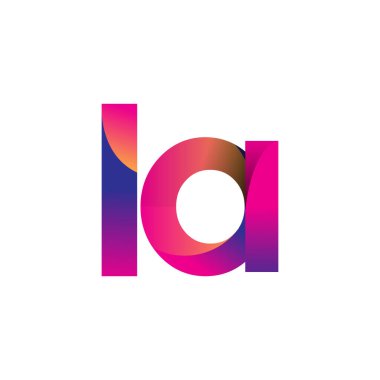 İlk Mektup Los Angeles Logosu Küçük Logo, mor ve turuncu, Modern ve Basit Logo Tasarımı.