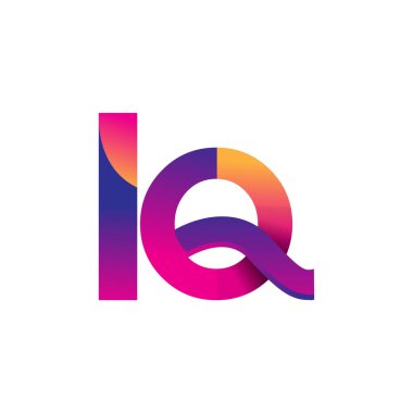 İlk harf LQ Logosu Küçük harf, mor ve turuncu, Modern ve Basit Logo Tasarımı.
