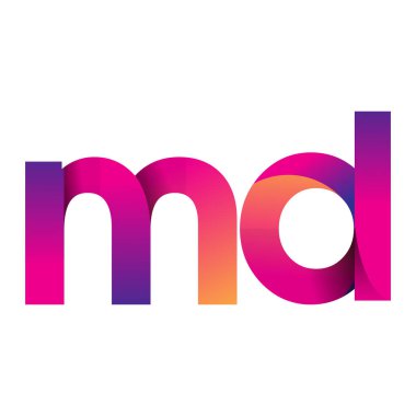 İlk Harf MD Logo Küçük Logo, mor ve turuncu, Modern ve Basit Logo Tasarımı.