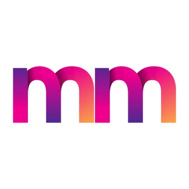 İlk harf MM Logo Küçük harf, mor ve turuncu, Modern ve Basit Logo Tasarımı.