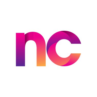 İlk harf NC Logo Küçük harf, mor ve turuncu, Modern ve Basit Logo Tasarımı.