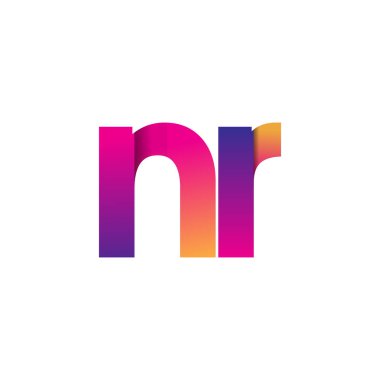 İlk harf NR Logo Küçük harf, mor ve turuncu, Modern ve Basit Logo Tasarımı.