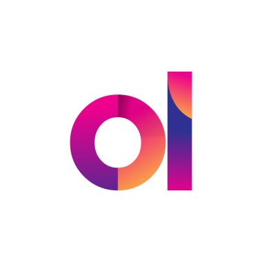 İlk Harf OL Logosu Küçük Logo, Mor ve Turuncu, Modern ve Basit Logo Tasarımı.