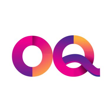 İlk Harf OQ Logosu Küçük Logo, Mor ve Turuncu, Modern ve Basit Logo Tasarımı.