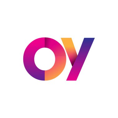 İlk harf OY Logo Küçük harf, mor ve turuncu, Modern ve Basit Logo Tasarımı.