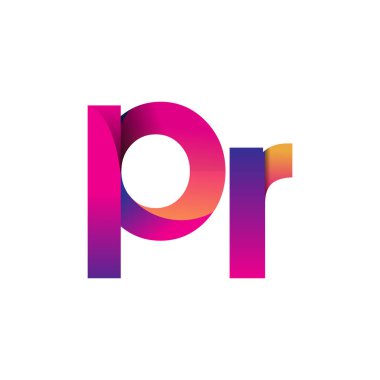 İlk Harf Halkla İlişkiler Logosu Küçük Mor ve Turuncu, Modern ve Basit Logo Tasarımı.