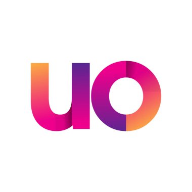 İlk Harf UO Logosu Küçük Lobisi, Mor ve Turuncu, Modern ve Basit Logo Tasarımı.