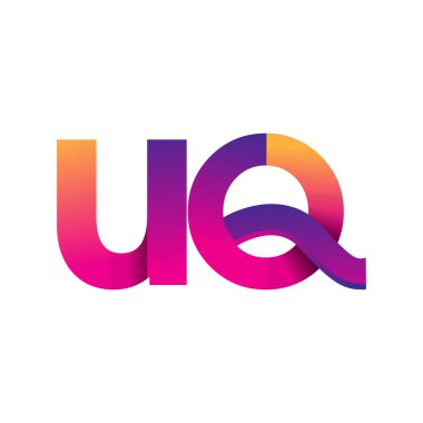 Başlangıç Harfi UQ Logosu Küçük, mor ve turuncu, Modern ve Basit Logo Tasarımı.