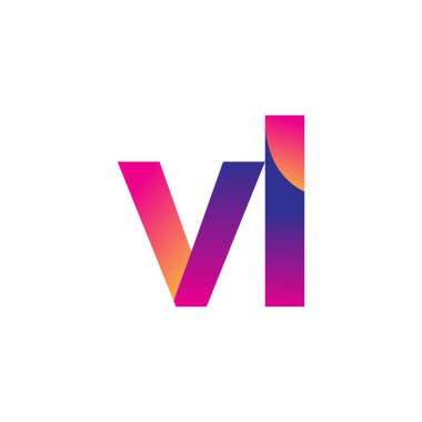 İlk harf VL Logo Küçük harf, mor ve turuncu, Modern ve Basit Logo Tasarımı.