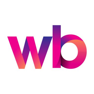 İlk harf WB Logo Küçük harf, mor ve turuncu, Modern ve Basit Logo Tasarımı.