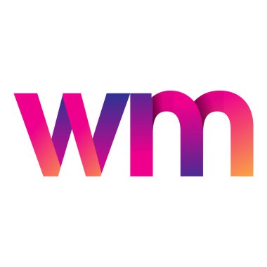 İlk harf WM Logo Küçük harf, mor ve turuncu, Modern ve Basit Logo Tasarımı.