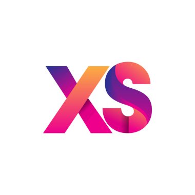 İlk harf XS Logo Küçük harf, mor ve turuncu, Modern ve Basit Logo Tasarımı.