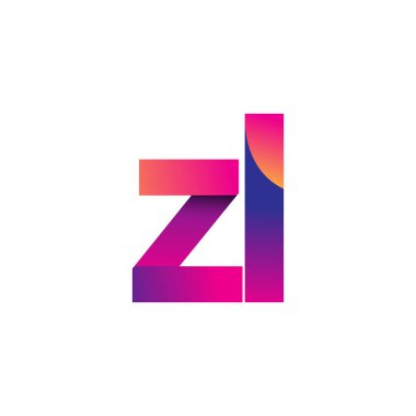 İlk harf ZL Logo Küçük harf, mor ve turuncu, Modern ve Basit Logo Tasarımı.