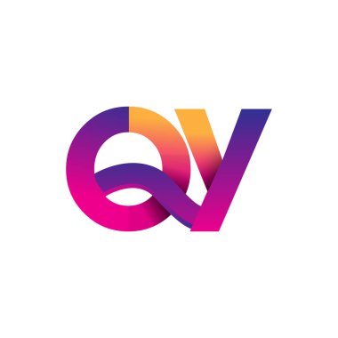 İlk harf QY Logo Küçük harf, mor ve turuncu, Modern ve Basit Logo Tasarımı.