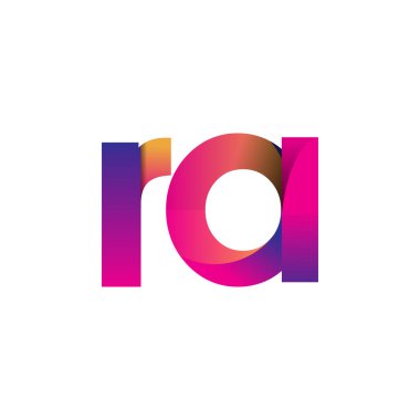 İlk harf RA Logosu Küçük mavi ve turuncu, Modern ve Basit Logo Tasarımı.