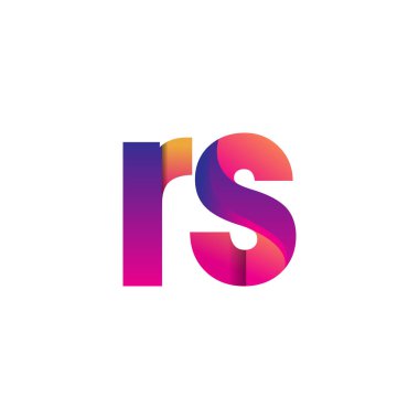 İlk harf RS Logo Küçük harf, mor ve turuncu, Modern ve Basit Logo Tasarımı.