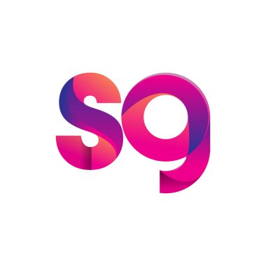İlk harf SG Logosu Küçük harf, mor ve turuncu, Modern ve Basit Logo Tasarımı.