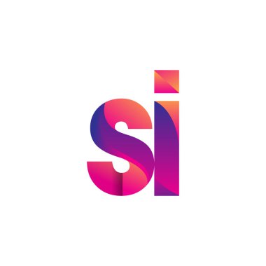 İlk harf SI Logo Küçük harf, mor ve turuncu, Modern ve Basit Logo Tasarımı.