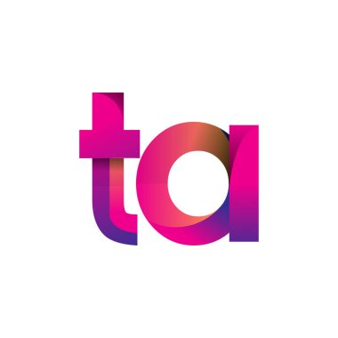 İlk Mektup TA Logo Küçük Logo, mor ve turuncu, Modern ve Basit Logo Tasarımı.