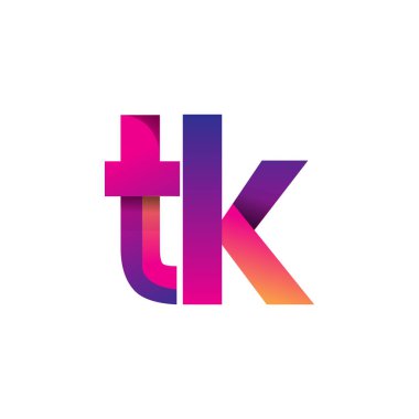 İlk Harf TK Logosu Küçük Logo, Mor ve Turuncu, Modern ve Basit Logo Tasarımı.