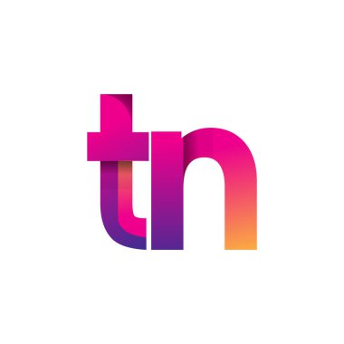 İlk harf TN Logo Küçük harf, mor ve turuncu, Modern ve Basit Logo Tasarımı.