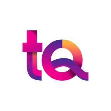 İlk harf TQ Logosu Küçük harf, mor ve turuncu, Modern ve Basit Logo Tasarımı.